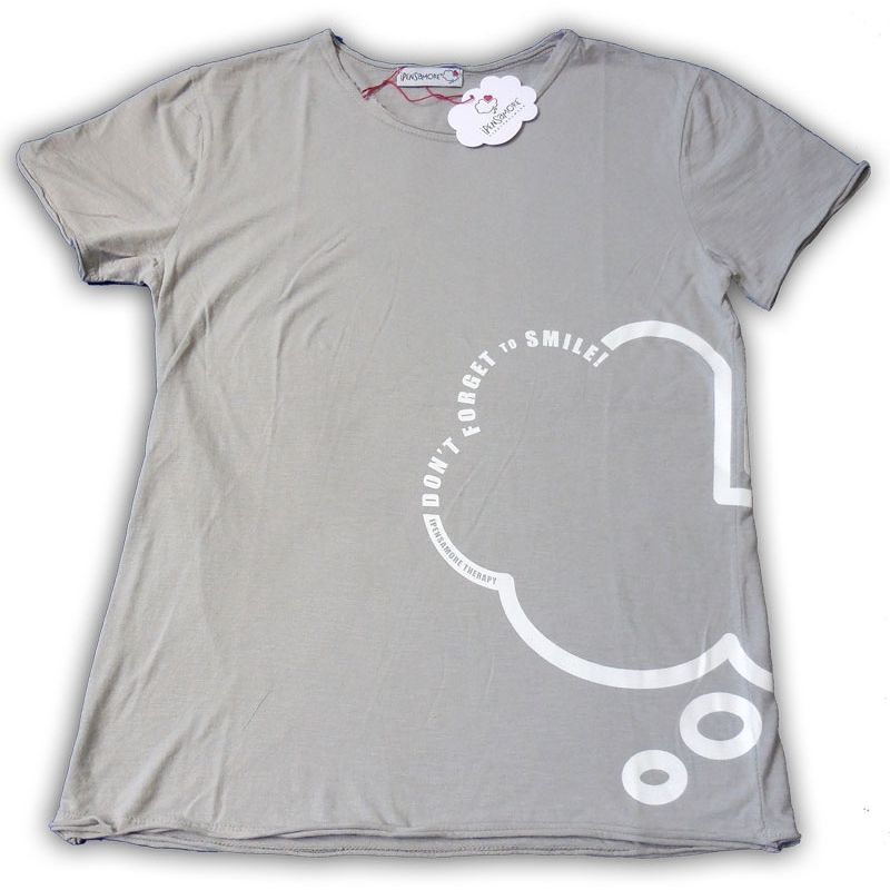 T-shirt grigia uomo maniche short nuvola bianca
