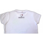 T-SHIRT BIANCA BAMBINO MANICHE SHORT NUVOLA FUCSIA